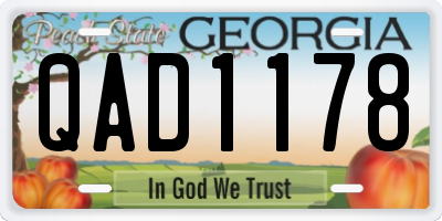 GA license plate QAD1178