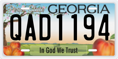 GA license plate QAD1194
