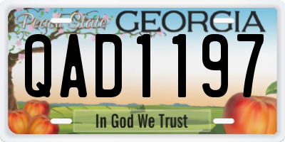GA license plate QAD1197