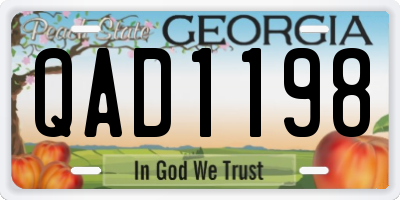 GA license plate QAD1198