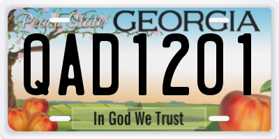 GA license plate QAD1201