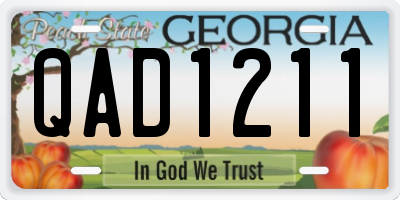 GA license plate QAD1211