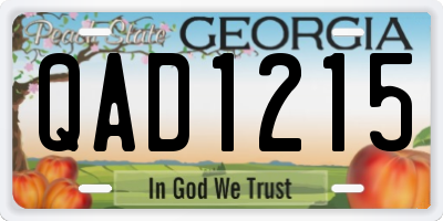 GA license plate QAD1215