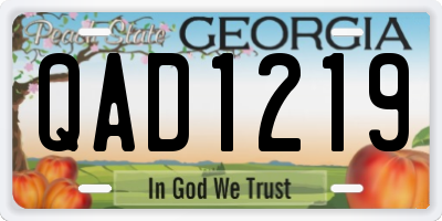 GA license plate QAD1219