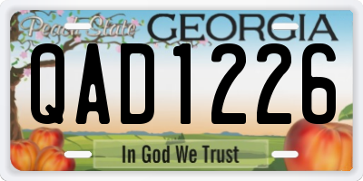 GA license plate QAD1226