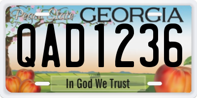 GA license plate QAD1236