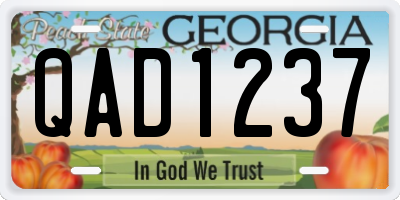 GA license plate QAD1237