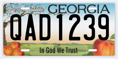 GA license plate QAD1239