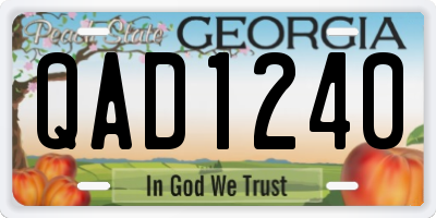 GA license plate QAD1240