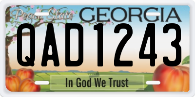 GA license plate QAD1243