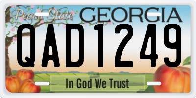 GA license plate QAD1249