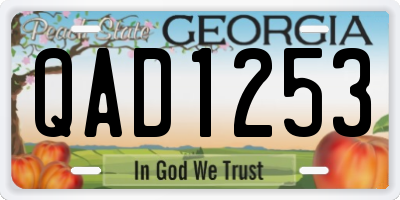 GA license plate QAD1253