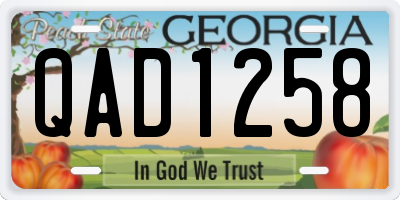 GA license plate QAD1258