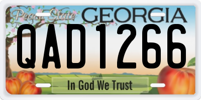 GA license plate QAD1266