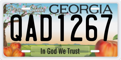 GA license plate QAD1267