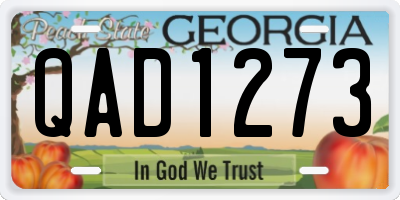 GA license plate QAD1273