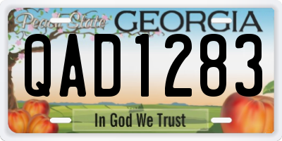 GA license plate QAD1283