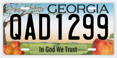 GA license plate QAD1299