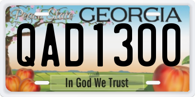 GA license plate QAD1300