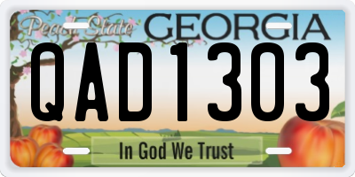 GA license plate QAD1303