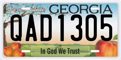 GA license plate QAD1305
