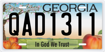 GA license plate QAD1311