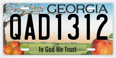 GA license plate QAD1312