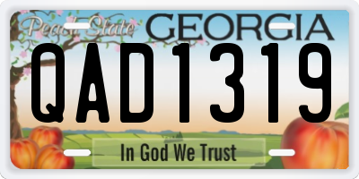 GA license plate QAD1319