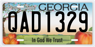 GA license plate QAD1329