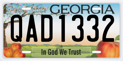 GA license plate QAD1332