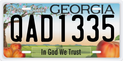 GA license plate QAD1335
