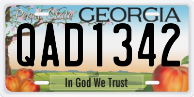 GA license plate QAD1342