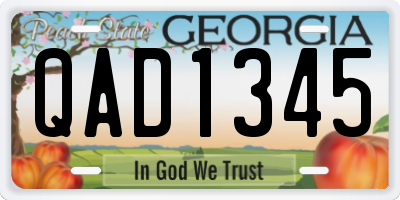GA license plate QAD1345
