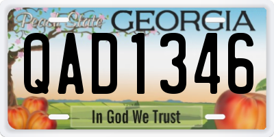 GA license plate QAD1346