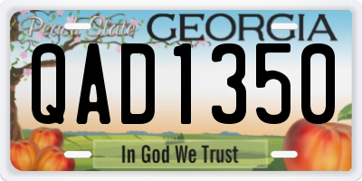 GA license plate QAD1350
