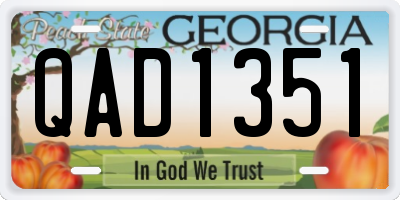 GA license plate QAD1351