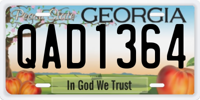 GA license plate QAD1364
