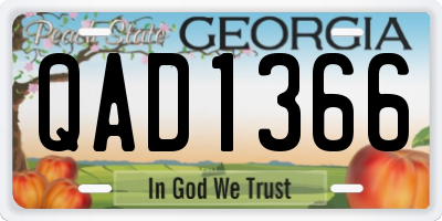 GA license plate QAD1366