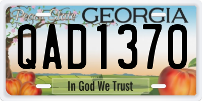 GA license plate QAD1370
