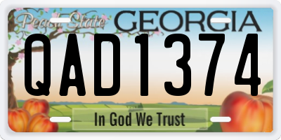 GA license plate QAD1374