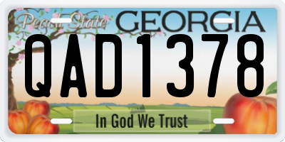 GA license plate QAD1378