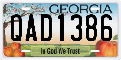 GA license plate QAD1386
