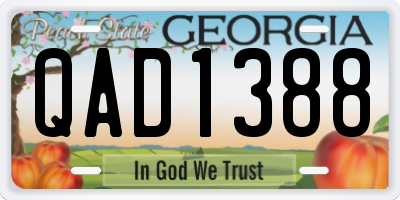 GA license plate QAD1388