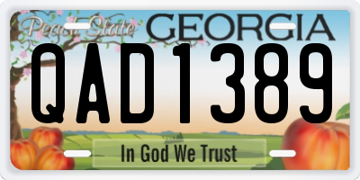 GA license plate QAD1389