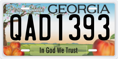 GA license plate QAD1393