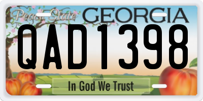 GA license plate QAD1398