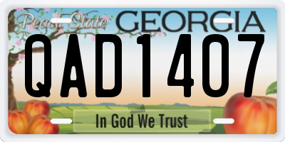 GA license plate QAD1407
