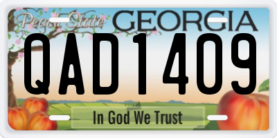 GA license plate QAD1409