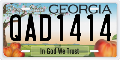 GA license plate QAD1414