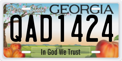 GA license plate QAD1424